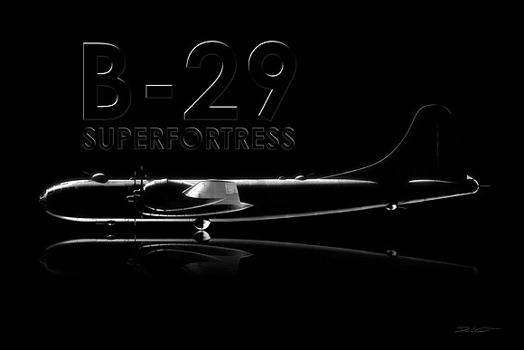 B-29 Superfortress Black and White