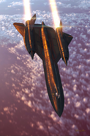 SR-71 Afterburner at Sunset