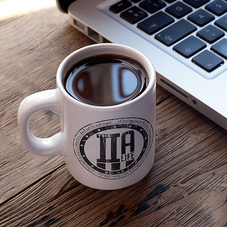 The 2ALife Shield Logo White Coffee Cup